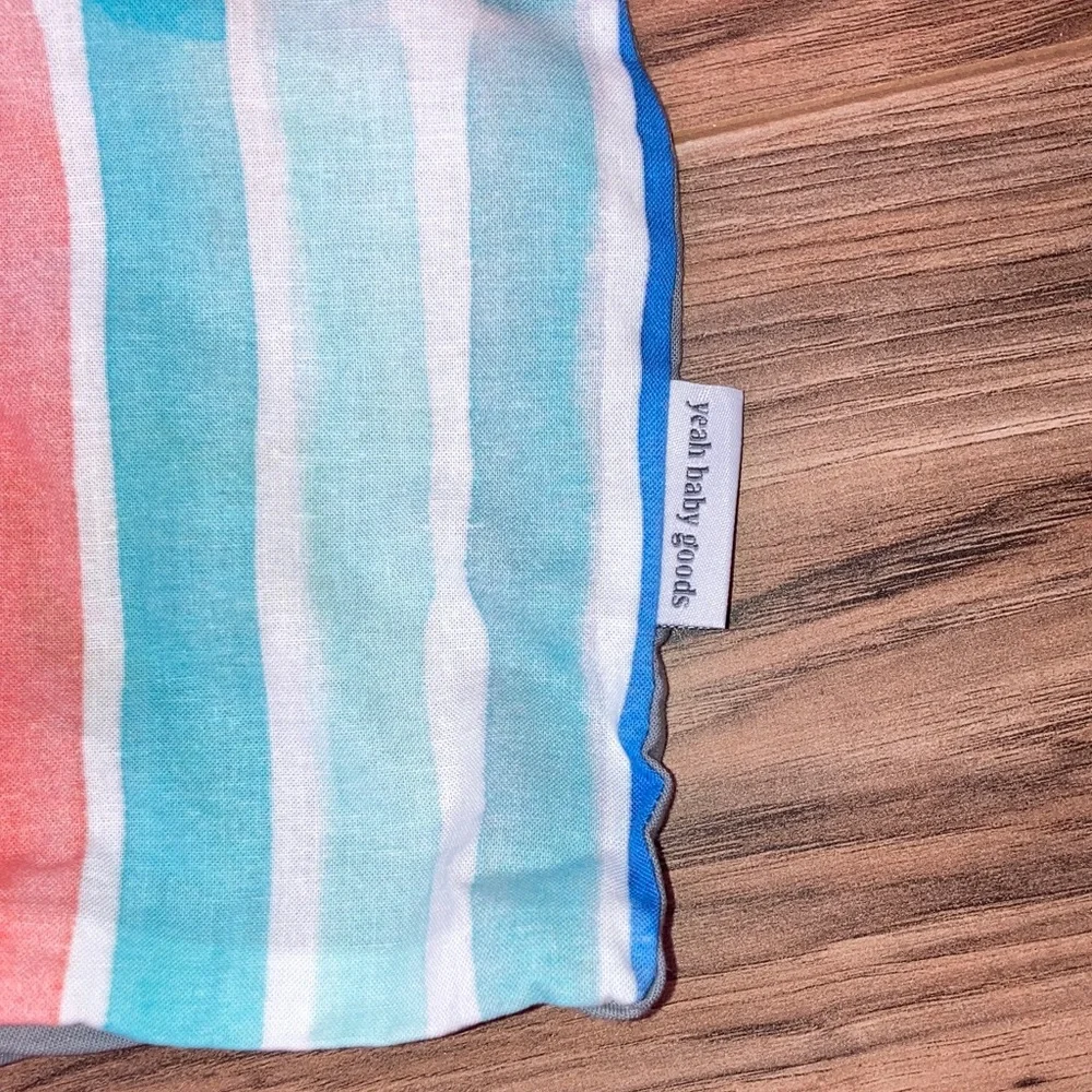 #166. Yeah Baby Goods - Striped Red, White & Blue High Chair Cushion Cover